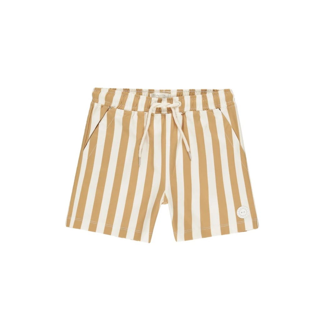 NWT Rylee + Cru Marigold Stripe Swim Trunks